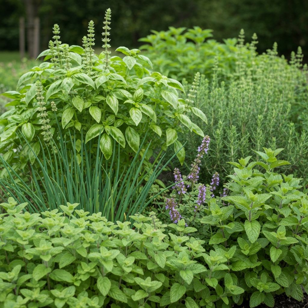 Natürliche Landschaft mit Kräutern und Pflanzen